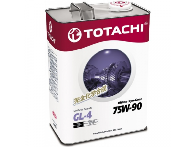 Масло синтетическое трансмиссионное TOTACHI Ultima Syn-Gear 75W-90 GL-4 4л от TOTACHI Масло синтетическое трансмиссионное TOTACHI Ultima Syn-Gear 75W-90 GL-4 4л